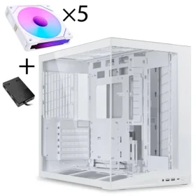 Lian Li O11 Dynamic Mini V2 Flow UNI FAN SL-INF Edition bílá / PC skříň / 5ks 120mm ARGB Reverse Blade PWM (GABU-755)
