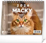 NOTIQUE Stolový kalendár Mačky – s menami mačiek 2026 / 16.5 x 13 cm (PGS-35362-SK)