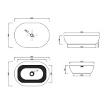 INVENA - Umyvadlo na desku TEJA 60 cm, černá mat CE-09-005-C