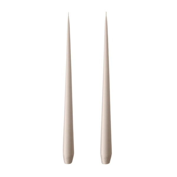 Ester & erik Svíčka Taper 32 cm – 22 Linen Grey Set 2 ks, béžová barva, vosk