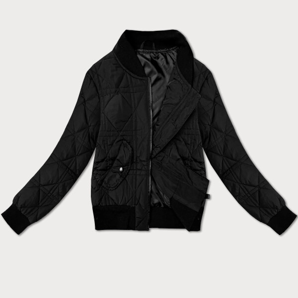 Krátká černá dámská bunda typu bomber J Style (16M9227-392) odstíny černé M (38)