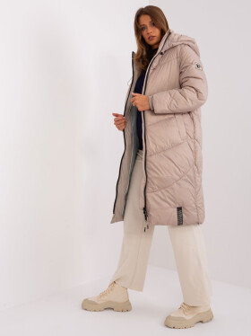 Tmavě béžová zimní bunda s kapucí SUBLEVEL