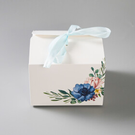 Výslužková krabice se stuhou Blue mini 11x11x7cm