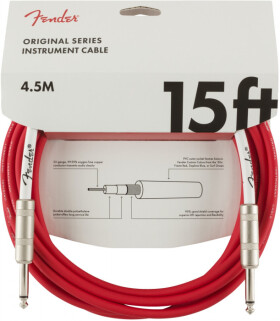 Fender Original Series 15 Instrument Cable Fiesta Red