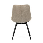 Židle jídelní, béžová látka, černý kov, otočný mechanismus 90°/90° (L/P) - funkce reset