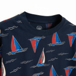 Tričko s krátkým rukávem s loďkami -tmavě modré - 134 NAVY BLUE