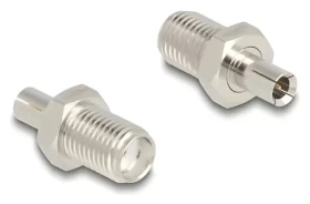DeLock stříbrná / Adaptér SMA (F) - TS9 (M) / pozlacené kontakty / 50 Ohm (90108)
