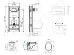 IDEAL STANDARD - ProSys Set předstěnové instalace, klozetu a sedátka Eurovit, tlačítka Oleas M2, Rimless, SoftClose, bílá ProSys120M SP49