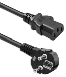 Napájecí kabel Schuko - IEC C13 pravoúhlý 2 m / Napájecí kabel / CEE7/7 - IEC C13 / 3x0,75 mm2 / měď (54620)
