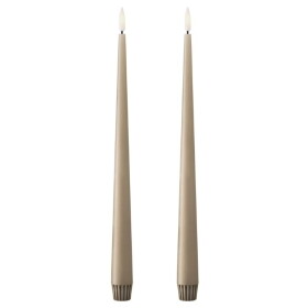 Ester & erik LED svíčka Taper 30 cm / 18 Nougat Note – set 2 ks, béžová barva, plast, vosk