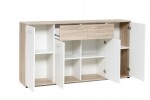 Komoda Justus 3 Barva korpusu: Bílá + Country grey