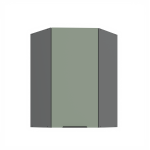 Horní rohová skříňka Aria ANT 60x60 GN-90 1F (45°) Barva korpusu: Antracit, Barva dvířek: SA - Aquamarine AFM