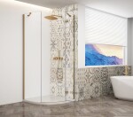 GELCO - TRINITY GOLD čtvrtkruhový kout 900x900 pravý, čiré sklo, GT6590CR-G GT6590CR-G
