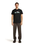 Pánské merino triko s krátkým rukávem ICEBREAKER Mens 150 Tech Lite SS Tee Transportage, Black velikost: S