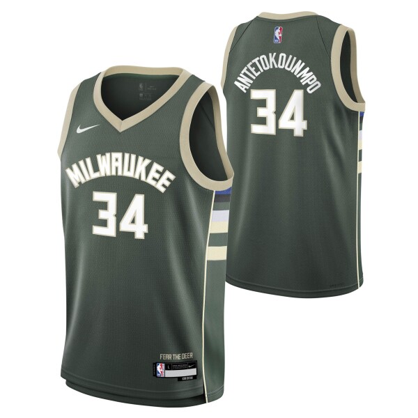 Nike Dětský dres Milwaukee Bucks NBA Giannis Antetokounmpo #34 Swingman Zelená (YOUTH)