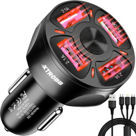 Nabíječka do auta 4x USB + kabel Xtrobb 19907