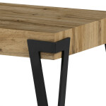 Stůl konferenční, 112x62x43 cm, deska MDF, dekor divoký dub, kov - černý mat