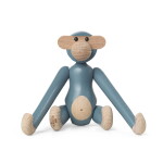 Kay Bojesen Dřevěná opička Monkey Mini Vintage Blue 9,5 cm, modrá barva, dřevo