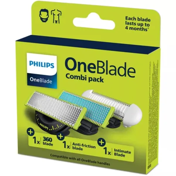 Philips OneBlade QP936/50 / Náhradní břity / 360 / SkinProtect / Anti-Friction / 3 ks (QP936/50)