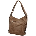 Trendy dámský koženkový kabelko-batoh Kavya, tmavě béžový