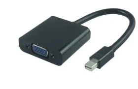 MicroConnect Adaptér Mini DP - VGA M-F / 15cm / Aktivní / černá (MDPVGA2B)