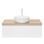 Koupelnová skříňka s krycí deskou SAT B-WAY 99x30x45 cm bílá lesk BWAY100WDOAKU2B BWAY100WDOAKU2B