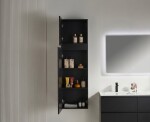 CERANO - Koupelnová skříňka vysoká Carole - černá matná - 45x150x34 CER-431644