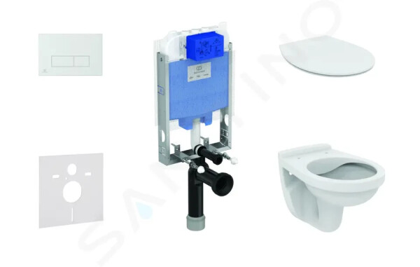 IDEAL STANDARD - ProSys Set předstěnové instalace, klozet Alpha se sedátkem, tlačítko Oleas M2, SoftClose, chrom mat ProSys80M SP110