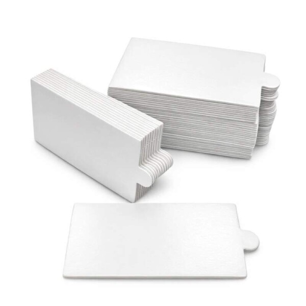 Dortová podložka, lepenka bílá, rovný okraj, 9x5 cm