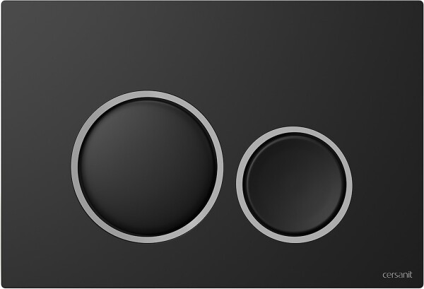 CERSANIT - Tlačítko LUNA RING černý mat, detail chrom mat K97-0633
