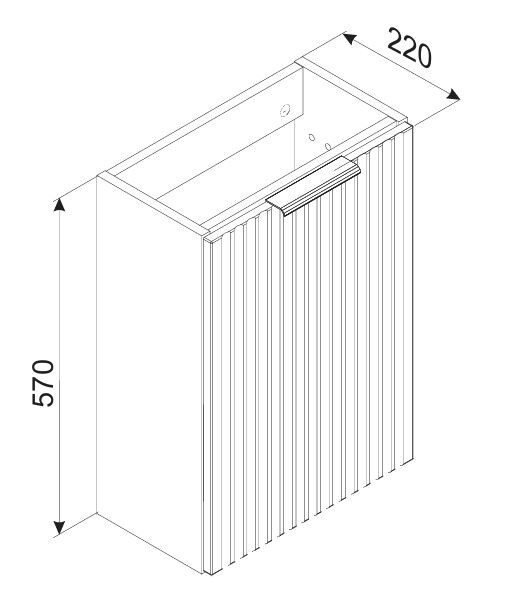 COMAD - Skříňka pod umyvadlo 20x40cm 1 dvířka ADEL BLACK 5907611655726