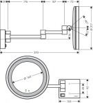 HANSGROHE - AddStoris Kosmetické nástěnné zrcátko s LED osvětlením, kartáčovaný černý chrom 41790340