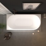 Erga Zara, rohová volně stojící vana 140x72 cm + odtoková zátka, levá, bílá lesklá, ERG-ZARA-140072L-WH-WH