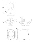 CERSANIT - SET B332 WC mísa LARGA SQUARE Cleanon + sedátko SLIM S701-473