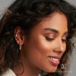 Royal Fashion náušnice 14k zlato Vermeil GU-DR23081E-ROSEGOLD-MOONSTONE-TOPAZ