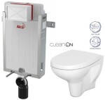 ALCADRAIN Renovmodul - předstěnový instalační systém bez tlačítka + WC CERSANIT ARTECO CLEANON + SEDÁTKO AM115/1000 X AT1