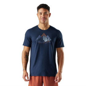 Pánské merino tričko SMARTWOOL Men's Peak Bagger Active Short Sleeve Gr, Navy velikost: L
