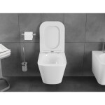 MEXEN/S - Teo Závěsná WC mísa Rimless Tornado včetně sedátka s slow slim, duroplast, bílá lesk 30850600T