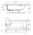 IDEAL STANDARD - Simplicity Vana 1600x700 mm, bílá W004301