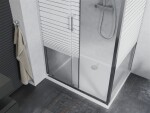 MEXEN/S - Apia sprchový kout posuvný 100x90, sklo transparent/pruhy, chrom + vanička 840-100-090-01-20-4010