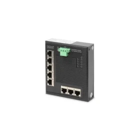 Digitus Switch Ind. černá / Switch / Průmyslový / 8x Gigabit / Unmanaged / DIN lišta (DN-651127)