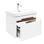 Koupelnová skříňka s umyvadlem a baterií SAT Fusion 57,5x43x45 cm bílá matná mat SATFUSION60WMWBA SATFUSION60WMWBA