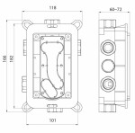 HOPA - BOX Kubo-2F, BOX pro podomítkovou baterii s přepínačem OLBAPM0014