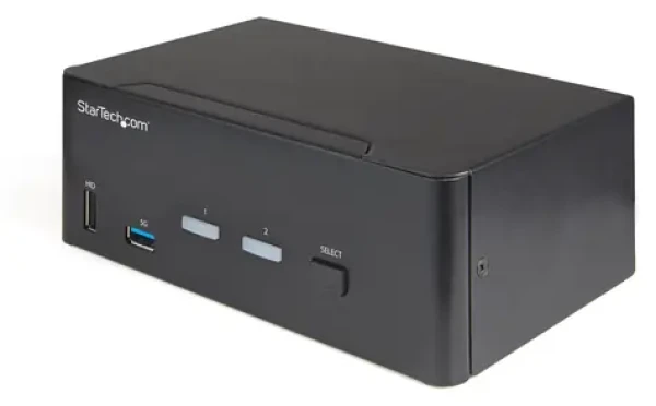 StarTech 2-portový HDMI KVM switch černá / KVM přepínač / 4K UHD / USB Hub / 1 uživatel (SV231DHU34K6)