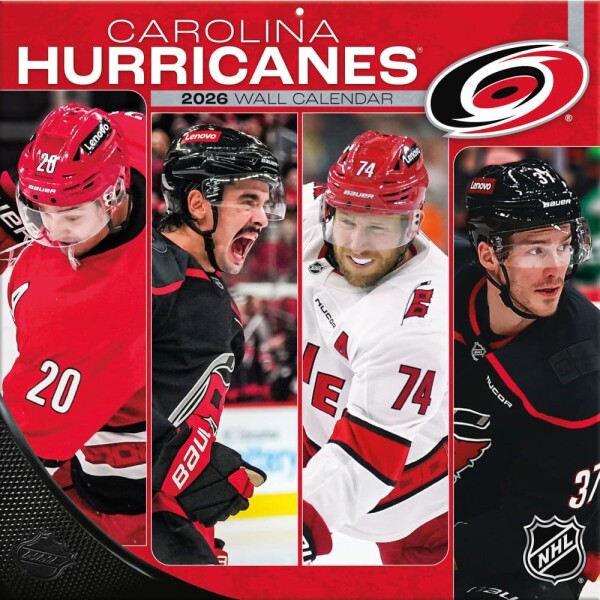 JF Turner Kalendář Carolina Hurricanes NHL 2026 Wall Calendar