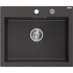 MEXEN - Elix granitový dřez 1-miska 600 x 500 mm, černá kropenatá, sifon chrom 6525601005-76