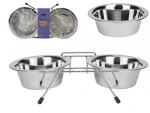 Pet Pro 2x 473 ml Stainless Steel Double Diner with Wire Stand / Dvojitá miska nerezová (10700497)