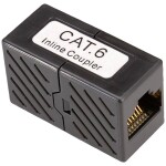 RJ45 síťový adaptér CAT 5e Zahnutý o 90° směrem nahoru [1x RJ45 zástrčka - 1x RJ45 zásuvka] 0.00 m černá Renkforce