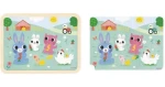 JANOD Dřevěné puzzle s hledáním rozdílů Farma