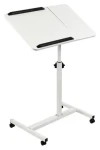 Maclean MC-121 W bílá / Mobilní stůl pro notebook / výškově nastavitelný / náklon / kolečka / nosnost 30 kg (MC-121 W)